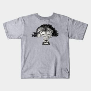 Baobab in Silhouette with Lion Face Overlay Kids T-Shirt